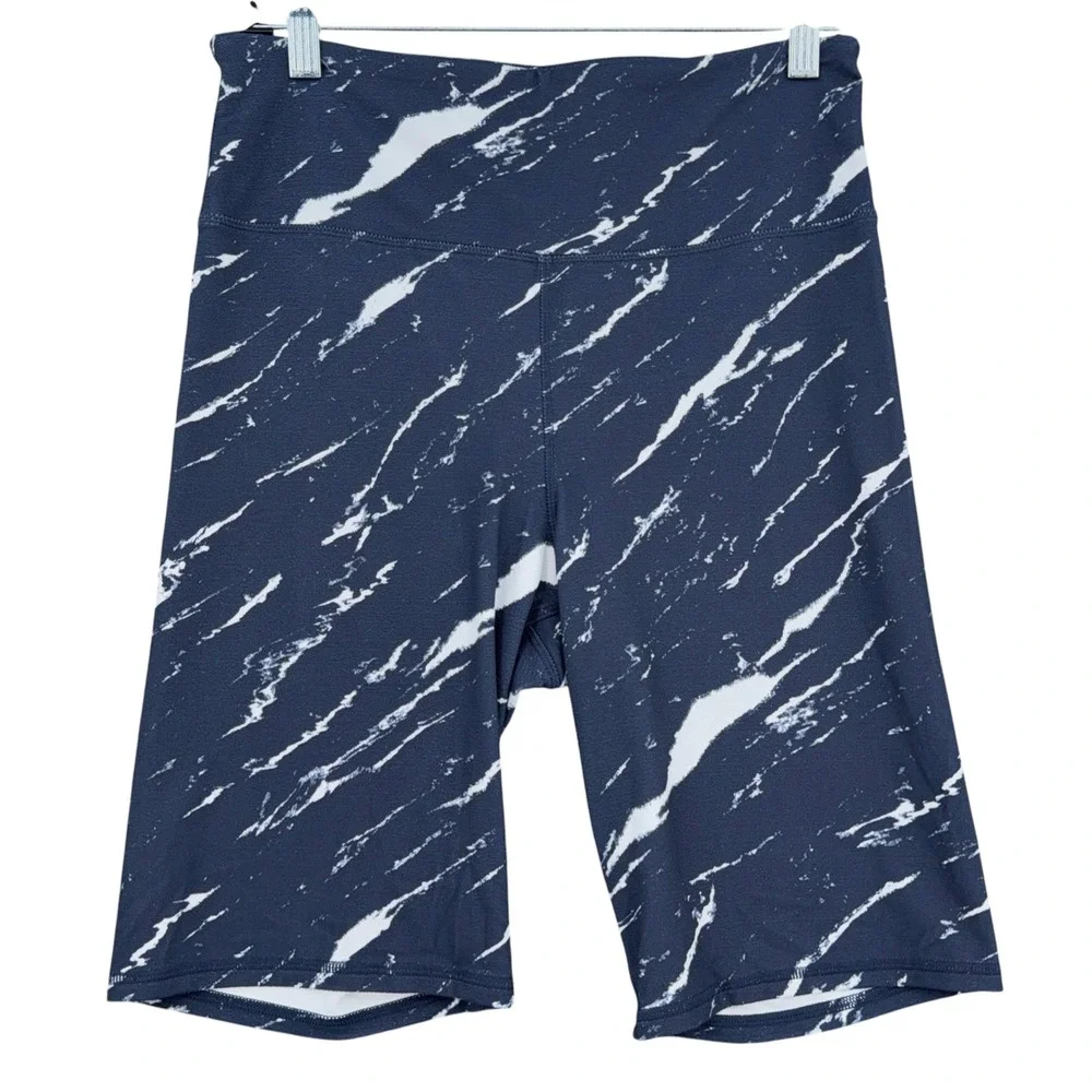 GapFit Sky High Bike Short Women M Polyester Spandex Navy Marble‎